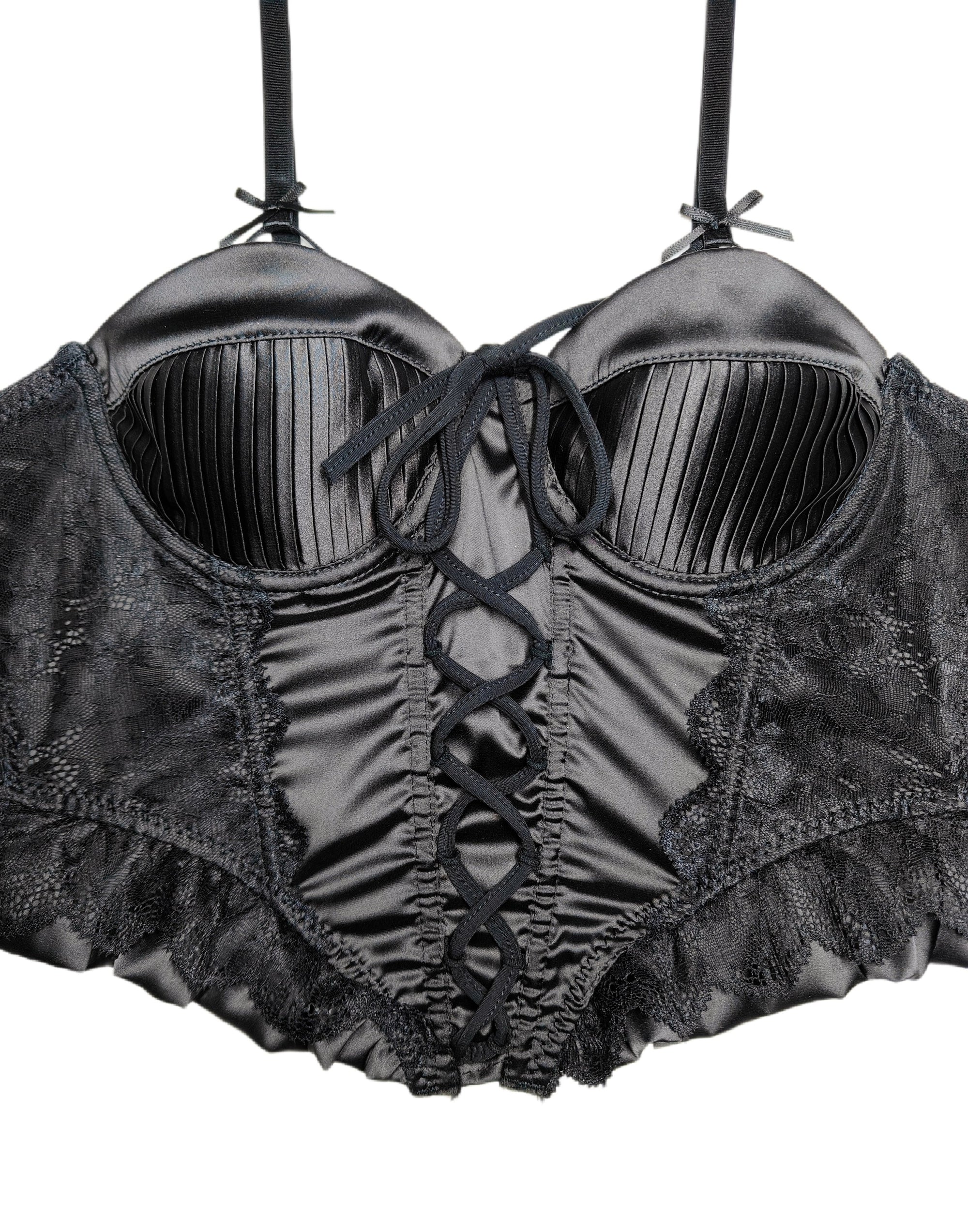 French Court-Style Satin Corset Bra