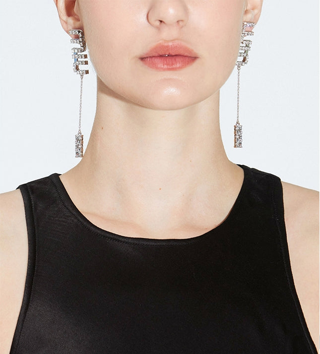 Luxurious Full Rhinestone Letter Earrings